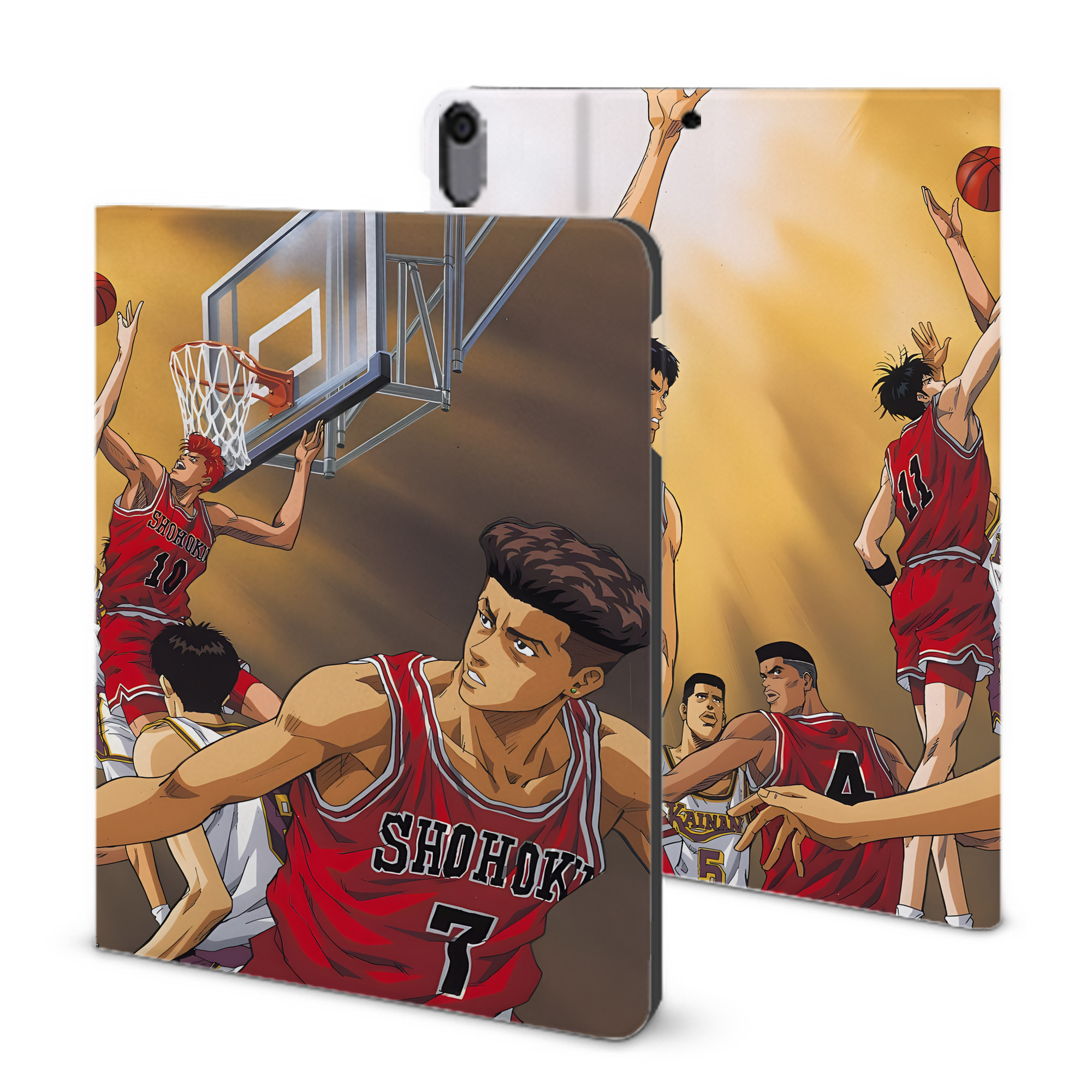 （画像用） SLAM DUNK／スラムダンク IPad ケース ブック型 PUレザー TPU 耐衝撃 軽量 薄型 ペン収納なし 全面保護 IPad 各モデル対応
